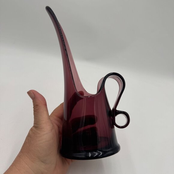 Le Smith Amethyst Glass Taper Candle Holder Mid century Modern MCM - Picture 7 of 12